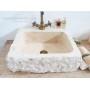 15x45x50cm Rustik Eskitme Doğal Taş Lavabo -DT1463